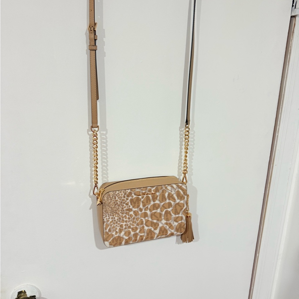 Michael Kors Tan Leopard Crossbody Bag